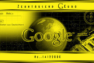individueller Spielgeldschein von Google gelber individueller Spielgeldschein von Google