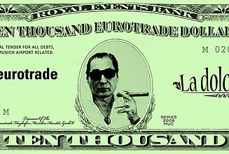 individueller Spielgeldschein in der Währung Eurotrade-Dollar hellgrüner individueller Spielgeldschein in der Währung Eurotrade-Dollar