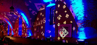 Projektion Craps bei einem Casinoevent Projektion Craps bei einem Casinoevent der Deutschen Bank.