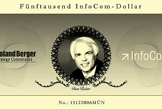 individuelles Spielgeld in der Währung Infocom-Dollar hellgelbes individuelles Spielgeld in der Währung Infocom-Dollar für ein mobiles Casino