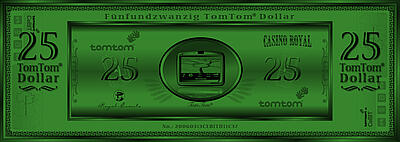 individuelles Spielgeld in der Qährung Tom-Tom-Dollar dunkelgrünes individuelles Spielgeld in der Qährung Tom-Tom-Dollar für ein mobiles Spielcasino