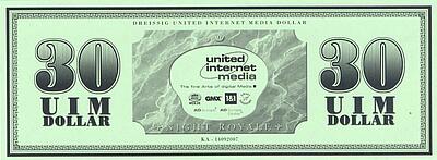 Spielgeld der United Internet Media AG United Internet Media AG play money