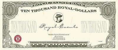 Rückseite der Royal-Dollar Rückseite der Royal-Dollar, die Standardwährung eines mobilen Casinos mit Royal-Events.